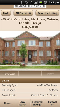 Mobile Website: Property Details Mobile Website: Property Details